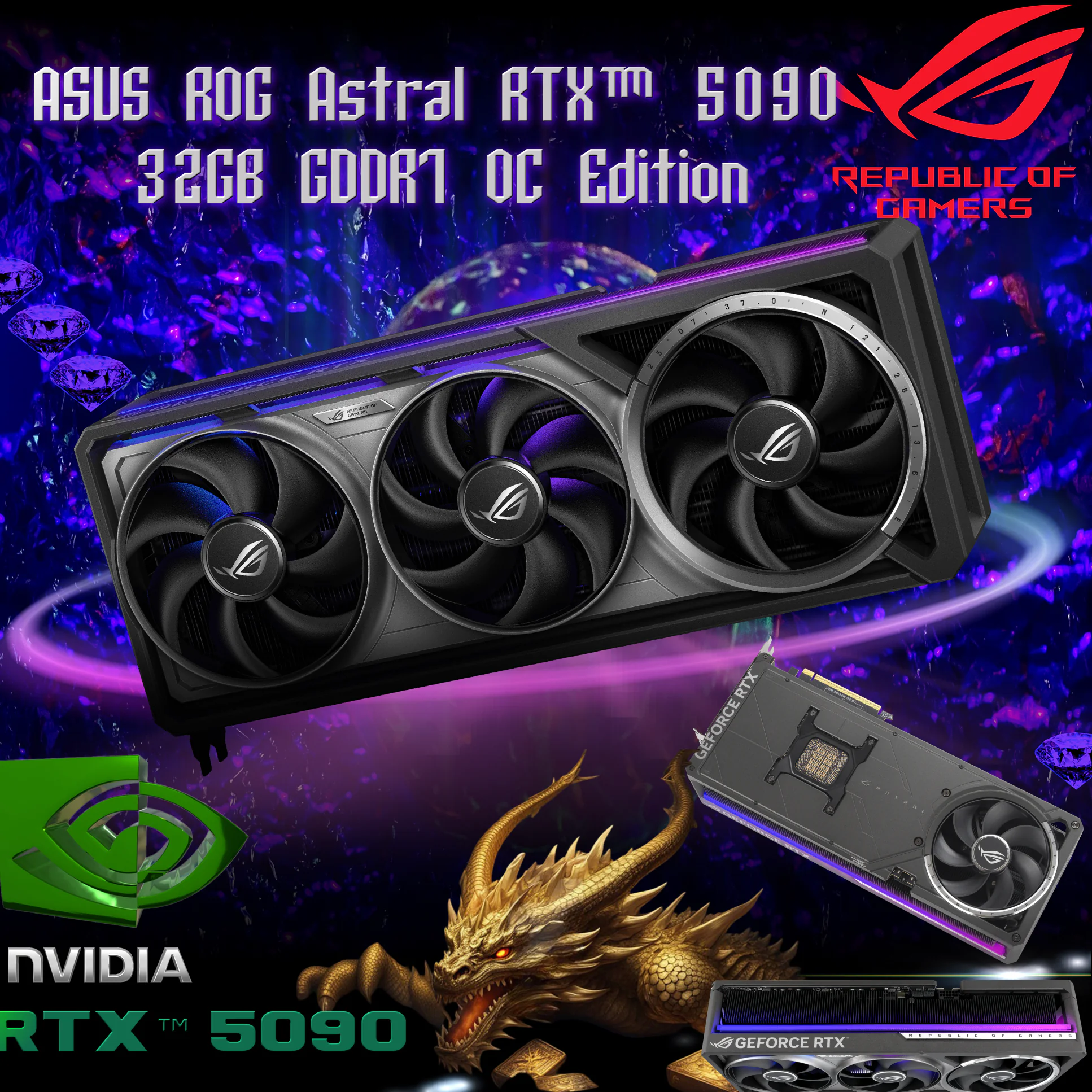 90YV0LW0-MVAA00 ASUS ROG ASTRAL RTX 5090 32GB GAMING 3XFANS