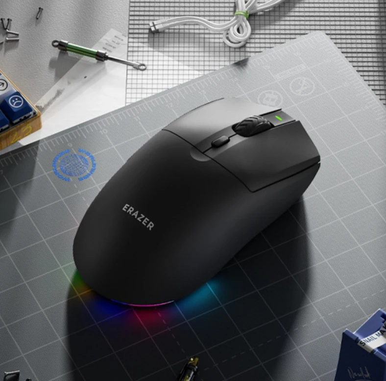 S5f51fd546c44482d88d3fdd2c0ff8be6g ERAZER G502 Wireless Gaming Mouse – RGB, 3 Modes (Bluetooth/2.4GHz/Wired), 7200DPI, PAW3212 Sensor, Ergonomic Design, Black - Image 1