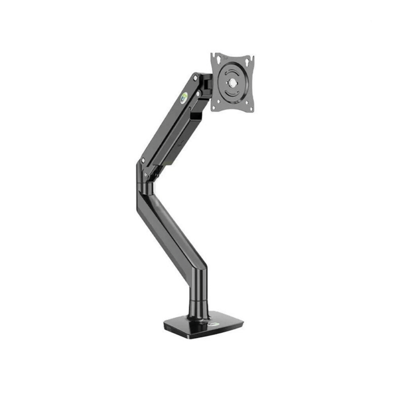 KALOC DS160 Single Arm Gas Spring Monitor Mount – Fits 22"–44", 360° Rotation, Tilt ±70°, Height Adjustable, Clamp or Grommet Install, Hidden Cable Management
