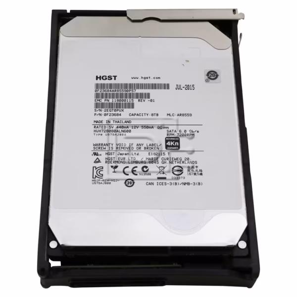 HGST 8TB 7200RPM 3.5" SATA HDD – AR8920 | 6Gb/s | 4Kn Sector | 6-Month Warranty | Used