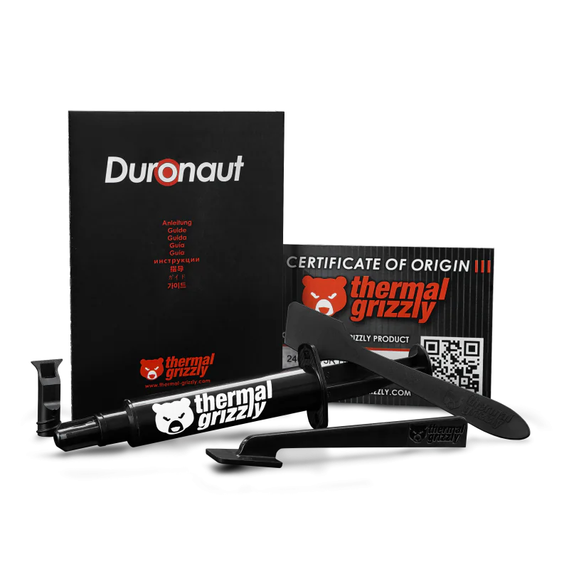 Thermal Grizzly Duronaut 6g Thermal Paste | Extreme Longevity, Superior Heat Transfer, Non-Conductive | Includes Spatula Pro & Applicator for Thin, Easy Application