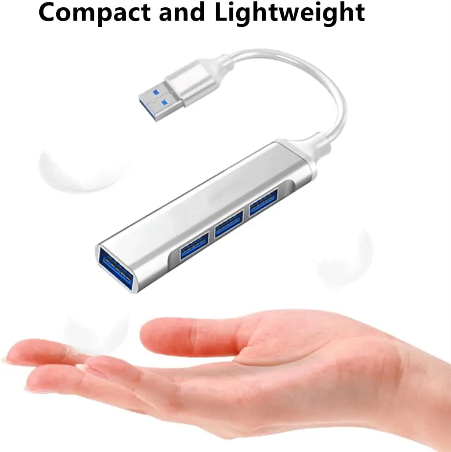 514NBRt3p2L._AC_SL1000_ USB to HUB 4-Port Silver – 1x USB 3.0 + 3x USB 2.0, 5Gbps Transfer, Aluminum Alloy, Plug & Play, Portable Mini Hub for Windows, macOS, Linux & Chrome OS - Image 5