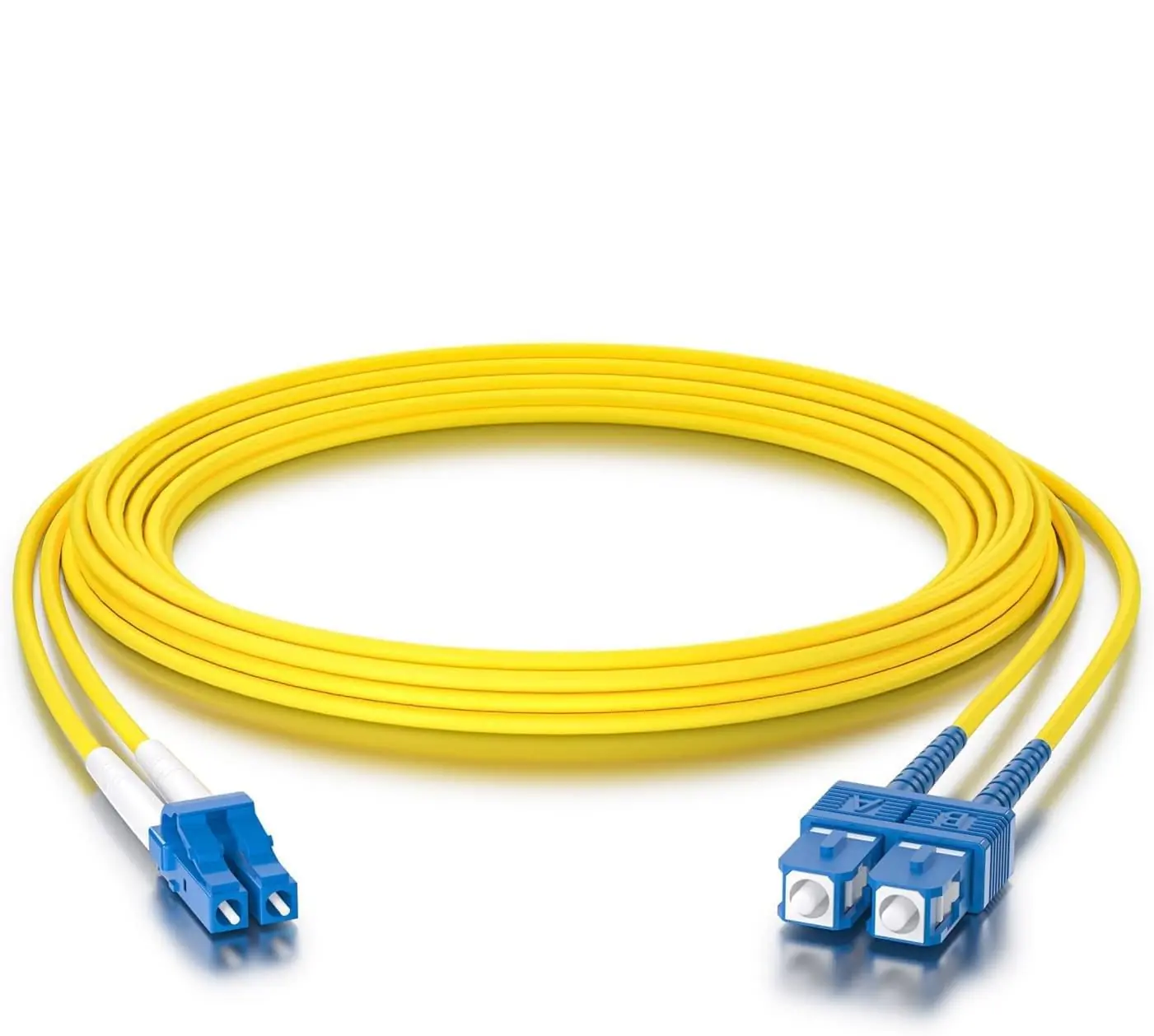 Fiber Optic Patch Cable 3M – 2Pin Blue SC/UPC to SC/UPC, Single-Mode Simplex, 3.0mm PVC Jacket, Low Insertion Loss, Telecom & Network-Grade