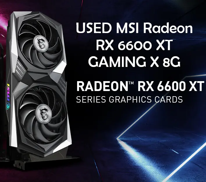 J9H MSI Radeon RX 6600 XT GAMING X 8G | 8GB GDDR6 | Boost Up to 2607 MHz | Twin Frozr 8 | Torx Fan 4.0 | Metal Backplate | Corepipe Cooling | 4 Display Outputs | VR Ready | USED - Image 1