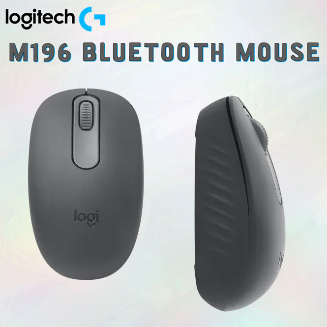 910-007315 LOGITECH MOUSE M196 BLUETOOTH BLACK ogitech M196 Bluetooth Wireless Mouse, 1000 DPI Optical Sensor, 12-Month Battery, Compact Ambidextrous Design, Recycled Plastic Build, Compatible With All OS | Graphite