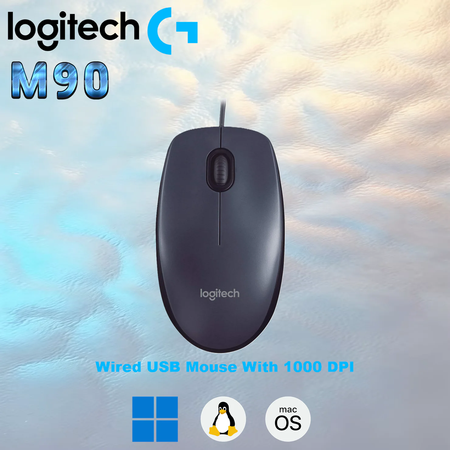 910-001970 LOGITECH MOUSE M90 WIRED BLACK
