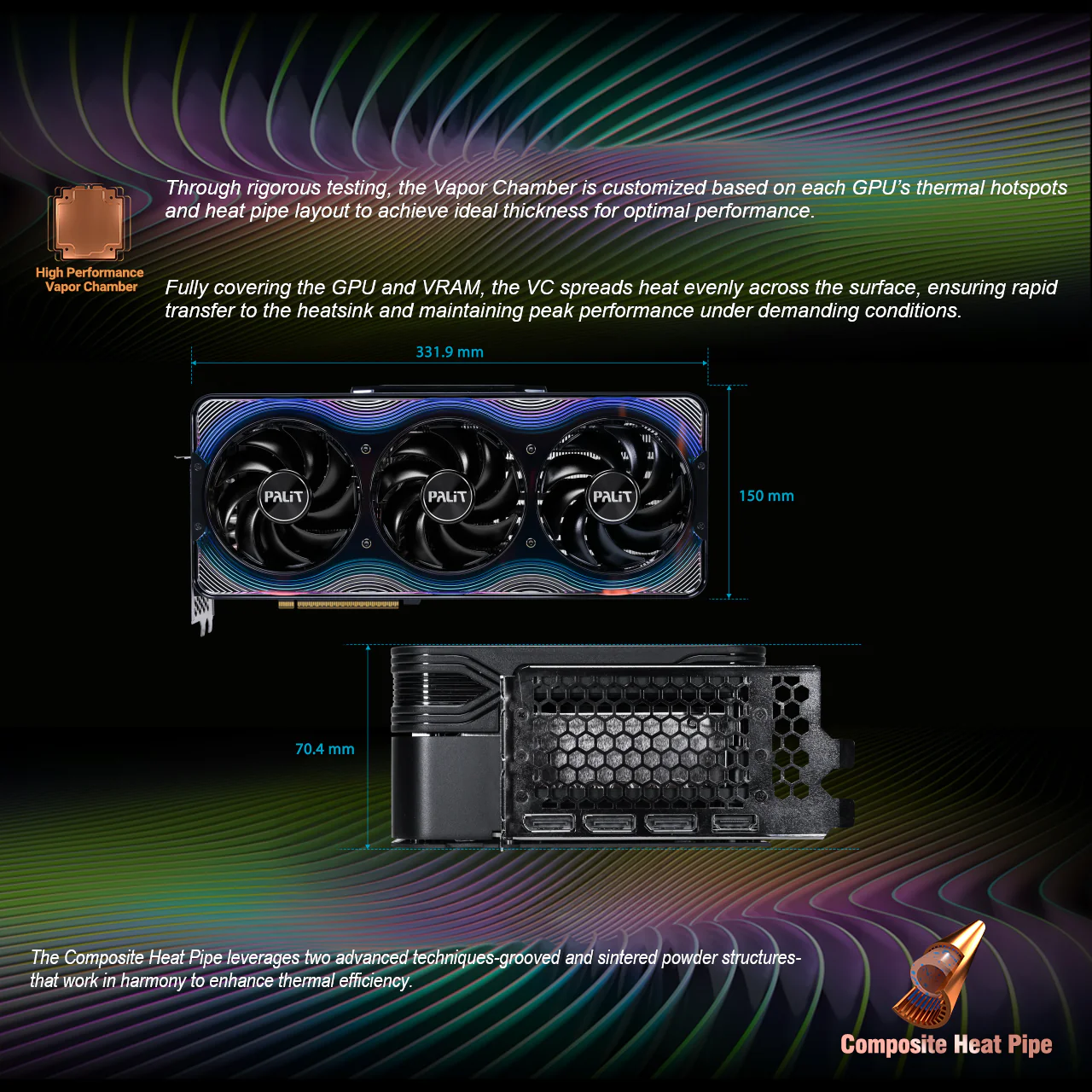 PALIT GeForce RTX™ 5080 GameRock OC-sgh372457- NE75080T19T2-GB2030G PALIT GAMEROCK RTX 5080 OC 16GB 3XFANS Palit GeForce RTX 5080 GameRock OC 16GB GDDR7 With DLSS 4, ARGB Sync Evo, Vapor Chamber, TurboFan 4.0, PCIe 5.0, 2730 MHz Boost Clock & AI Ray Tracing Technologies