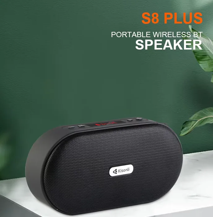 Screenshot 2025-07-16 104359 KISONLI S8 Plus Portable Wireless Bluetooth Speaker – 1200mAh Battery, LCD Display, RGB Light, 5W Output, TF/USB/FM/TWS, BT 5.3, Compact for Home, Travel & Outdoor - Image 1