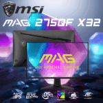 MAG-275QF-X32 MSI MAG 275QF X32 27” WQHD 2560x1440 Rapid IPS Gaming Monitor With 320Hz Refresh Rate, 0.5ms Response, DisplayHDR 400, Adaptive Sync, AI Vision, HDMI 2.1, Tilt-Adjustable