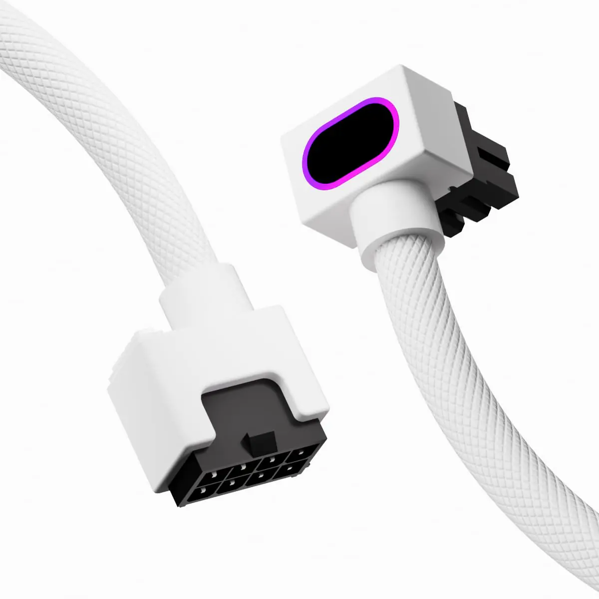 ASIAHORSE Hydrus 8-Pin ARGB GPU B Extension Cable – 30cm, White, 18AWG Wire, 12V RGB Lighting, 25A Current, 300W Power, Premium PVC Sleeving for High-Performance GPUs