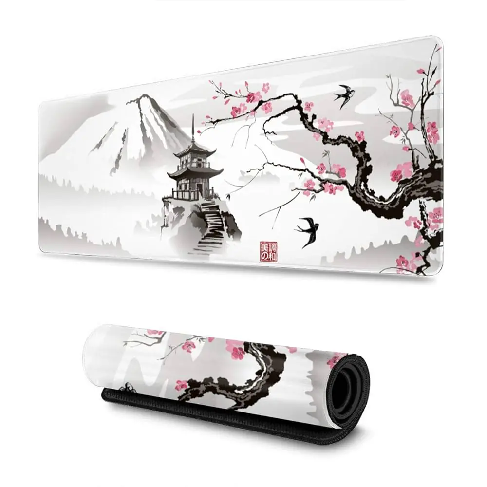 71pr9Z4lgGL._UF1000,1000_QL80_ Hyde Nova Pagoda Sakura XXL Mousepad 900×400×3mm – Smooth Lycra Surface, Non-Slip Rubber Base, Stitched Edges, eSports-Grade Precision, Artistic Japanese Design - Image 1