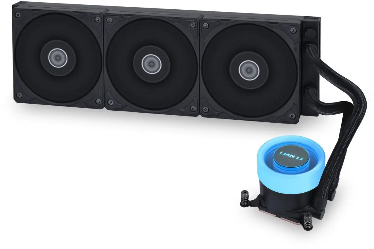 AFSTS241128lJdEh Lian Li Galahad II Lite 360mm Performance PBT AIO CPU Liquid Cooler Black, 3 × 120mm ARGB Fans, Customizable Pump Block & Lid, Hydraulic Bearing, Low-Noise, LGA 1700/1851/AM5/4 - Image 1