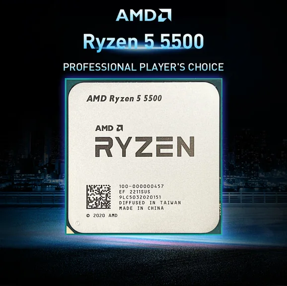 AMD Ryzen 5 5500 CPU Processor R5 5500 AMD-RYZEN5-5500-TRAY AMD RYZEN 5 5500 AM4 CPU **TRAY** AMD Ryzen 5 5500 - Ryzen 5 5000 Series Cezanne (Zen 3) 6-Core 3.6 GHz Socket AM4 65W None Integrated Graphics Desktop CPU Processor - TRAY - 1 Year Warranty AMD Ryzen 5 5500 Tray Processor | Ryzen 5 5000 Series Cezanne (Zen 3) | 6 Cores 12 Threads | Up To 4.2GHz Boost | 16MB L3 Cache | Unlocked For Overclocking | AM4 Socket | 65W TDP | 1 Year Warranty