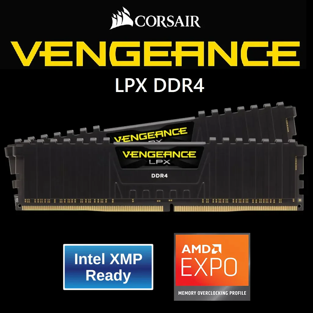 Corsair Vengeance LPX DDR4 RAM Kit 32GB (2x16GB) 3600MHz CL18 1.35V CMK32GX4M2D3600C18 RAM CORSAIR VENGEANCE LPX 32GB (16X2) 3600MHZ BLACK Corsair Vengeance LPX DDR4 RAM Kit 32GB (2x16GB) 3600MHz CL18 1.35V (PC4 28800) Low-Profile With Anodized Aluminum Heatspreader, XMP 2.0, Intel & AMD Compatibility | BLACK CMK32GX4M2D3600C18