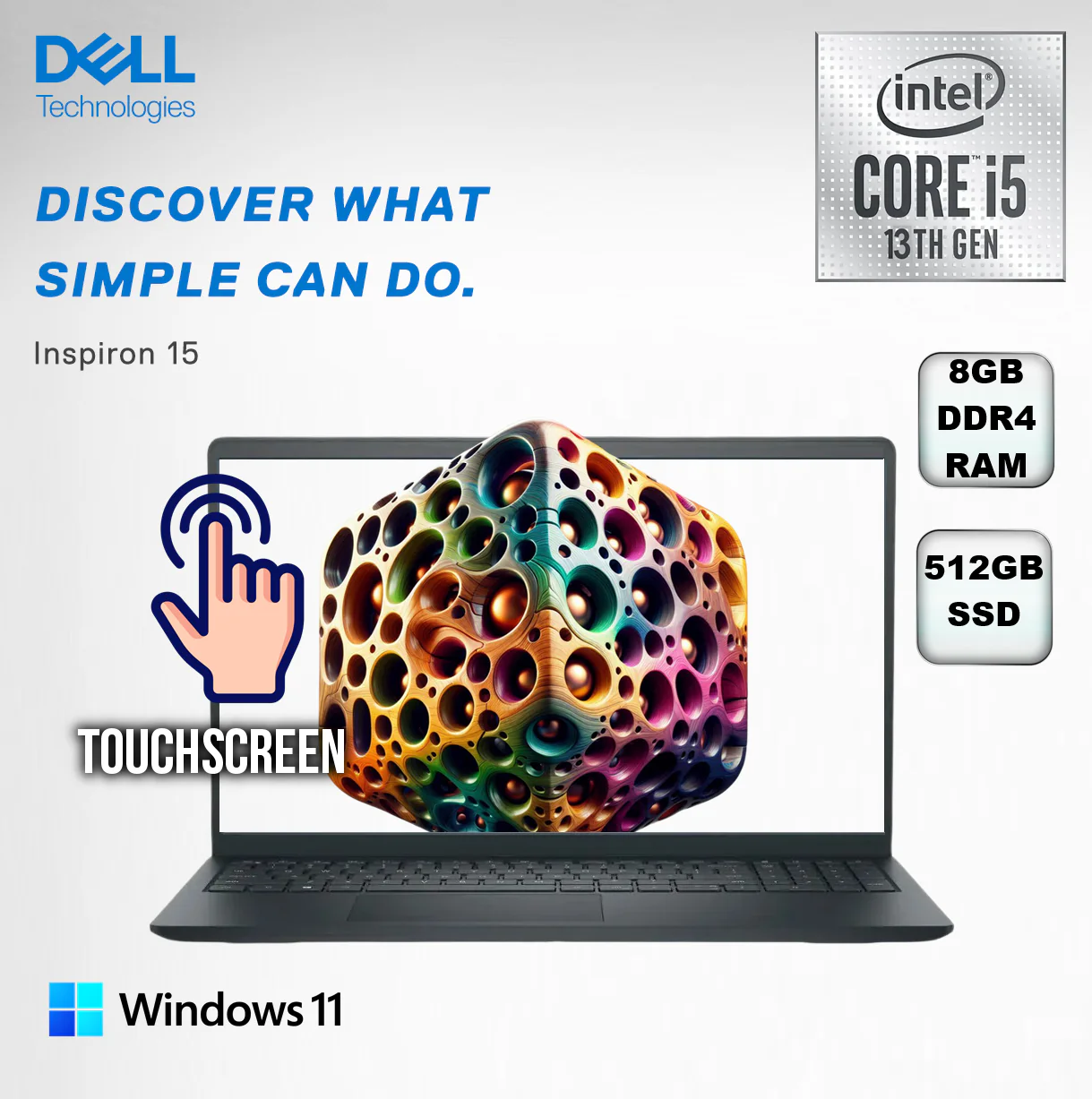 Dell - Inspiron 15 inch Touch Screen Laptop - Intel Core i5 with 8GB Memory - 512GB SSD - Black I3530-5623BLK-PUS DELL INPIRON 15 3530 I5-1334U 8GB / 512GB / 15.5",FHD / WIN11 ENG-FR Dell Inspiron 15 3530 Intel Core i5-1334U | 8GB DDR4 RAM ; 512GB NVMe SSD | Intel UHD Graphics | 15.6" Full HD IPS TouchScreen | Windows 11 Home in S Mode | BLACK