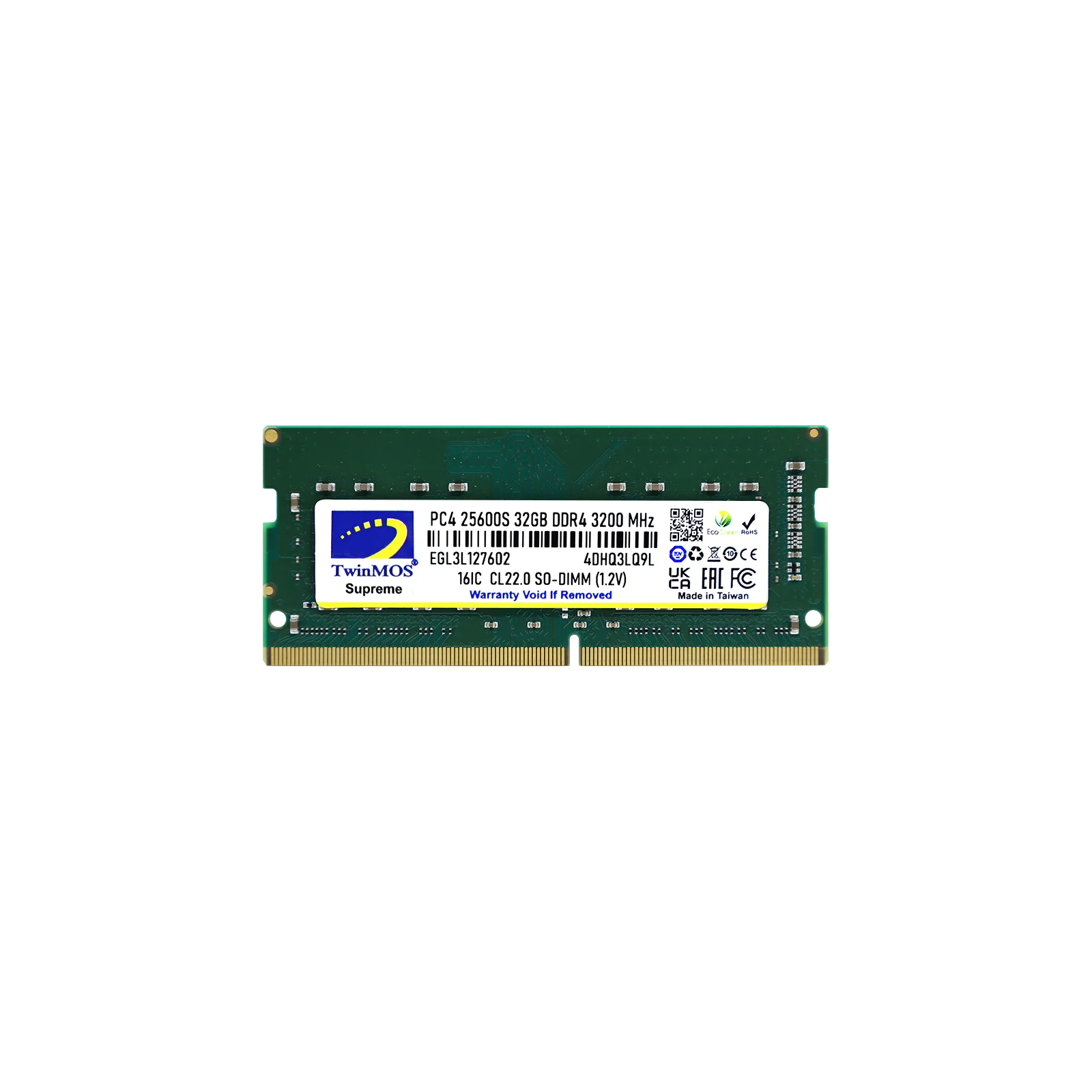 Laptop-DDR4-32GB-3200-1 TwinMOS 16GB DDR4 3200MHz SO-DIMM Laptop RAM – High-Performance Memory, Low 1.2V Power, CL22 Latency, JEDEC Standard, Efficient Multitasking & Heat Reduction - Image 1