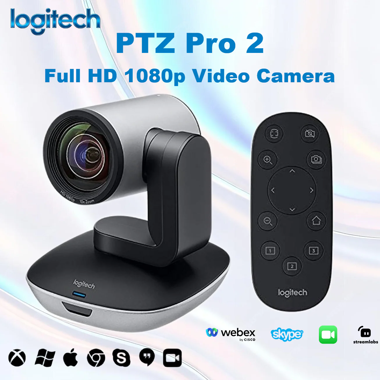 Logitech PTZ Pro 2 Full HD 1080p Video Camera With 10x