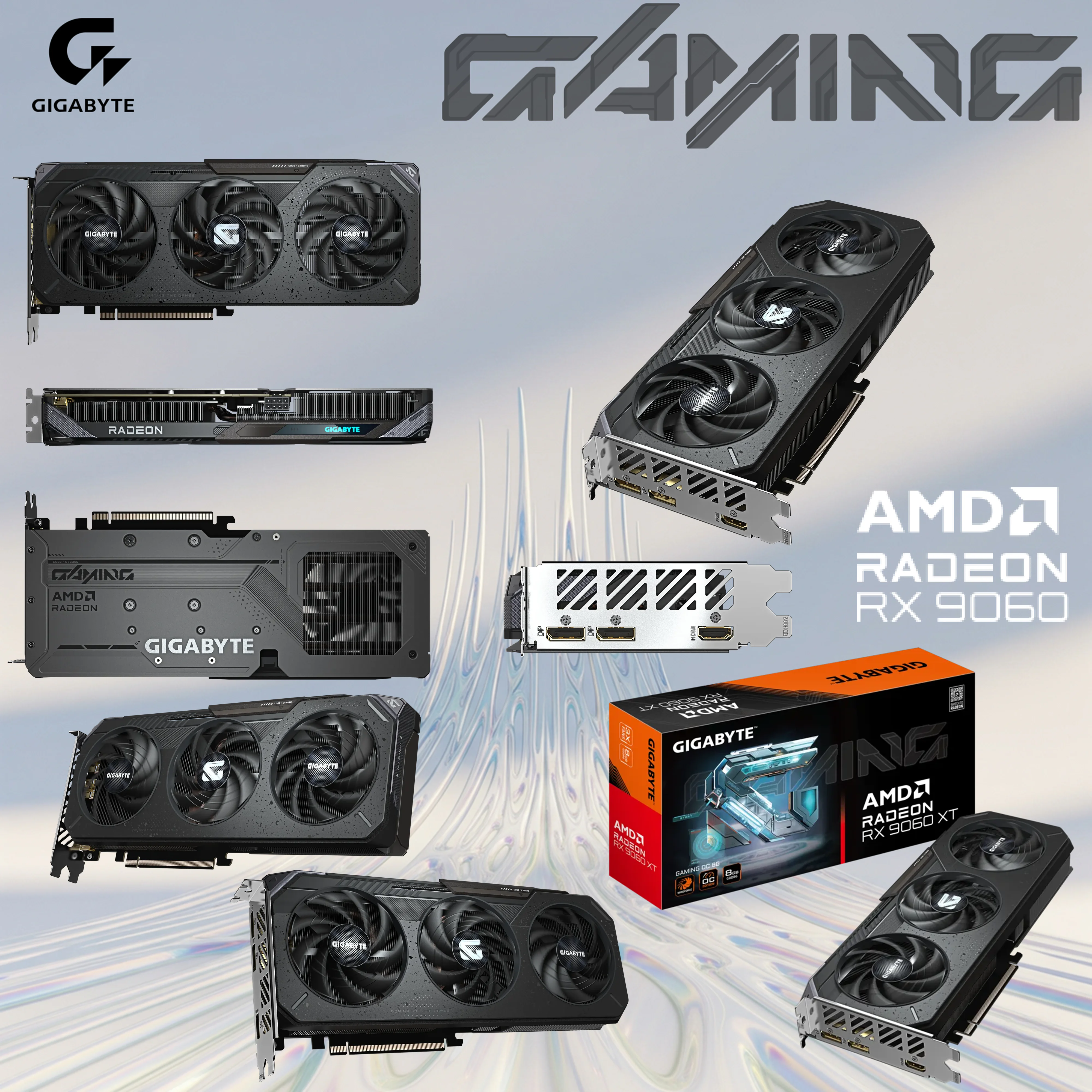 9VR9068XGO-00-G10 Gigabyte Radeon™ RX 9060 XT GAMING OC 8G Graphics Card With 8Gb Gddr6 128Bit, Windforce Cooling, Boost Clock Up To 3320Mhz, Pcie 5.0, Rgb Lighting, 8K Ready, Hdmi 2.1, Dp 2.1 Gigabyte Radeon RX 9060 XT Gaming OC 8G Graphics Card With 8GB GDDR6 128-Bit, WINDFORCE Cooling, Boost Clock Up To 3320MHz, PCIe 5.0, RGB Lighting, 8K Ready, HDMI 2.1, DP 2.1