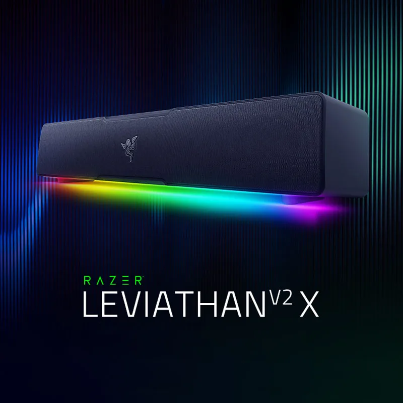 S71cc66b89d4a40dcbab37955318ca041i Razer Leviathan V2 X Gaming Soundbar – Compact PC Speaker with Full-Range Drivers, Chroma RGB, USB-C Power, Bluetooth 5.0, 90dB Audio Output – Open Box - Image 1