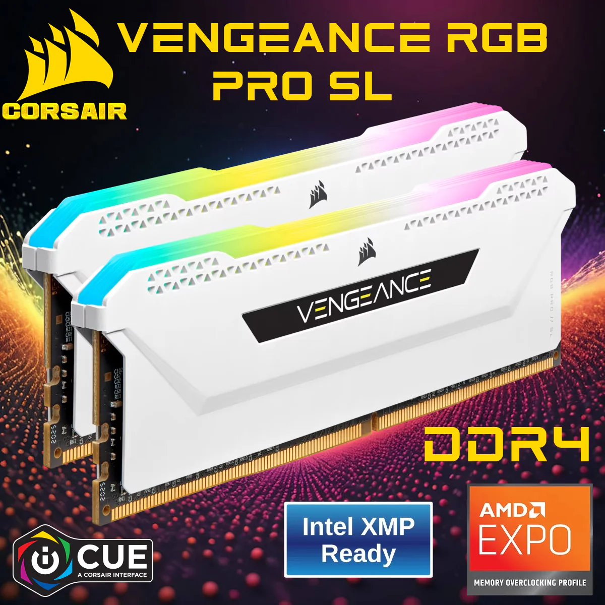 VENGEANCE RGB PRO SL 32GB (2x16GB) DDR4 DRAM 3600MHz C18 Memory Kit – White CMH32GX4M2D3600C18W RAM CORSAIR 3600MHZ DDR4 VENGEANCE RGB PRO SL 32GB (16X2) WHITE CORSAIR VENGEANCE RGB PRO SL DDR4 RAM Kit 32GB (2x16GB) 3600MHz CL18-22-22-42 1.35V Intel AMD Desktop Computer Memory | White CMH32GX4M2D3600C18W