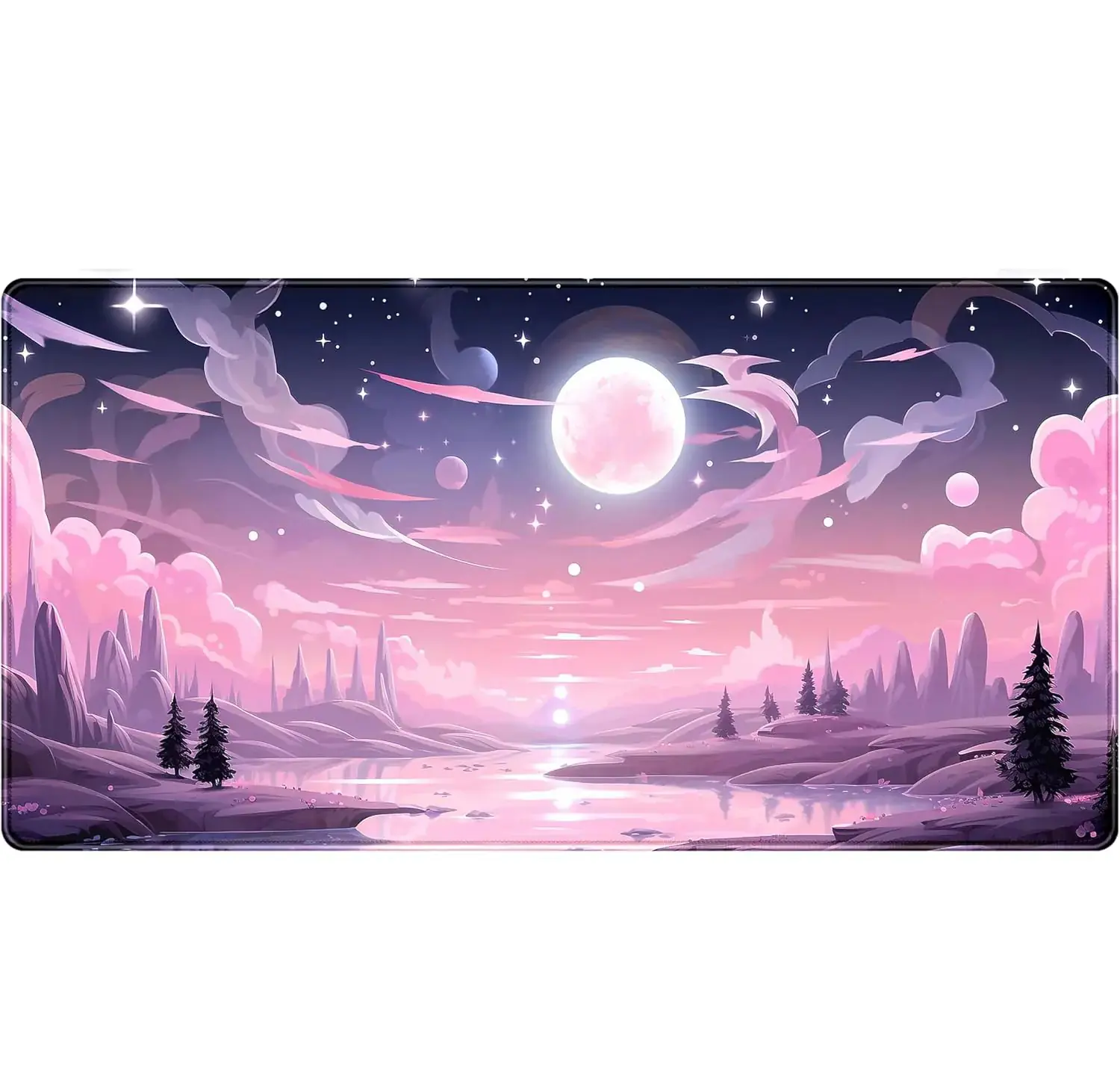 HYDE NOVA Colorful Pink Mousepad 90×40cm – Extra-Large Desk Mat, 3mm Thick, Lycra Cloth, Non-Slip Rubber, Stitched Edges, Smooth Glide for Gaming & Office