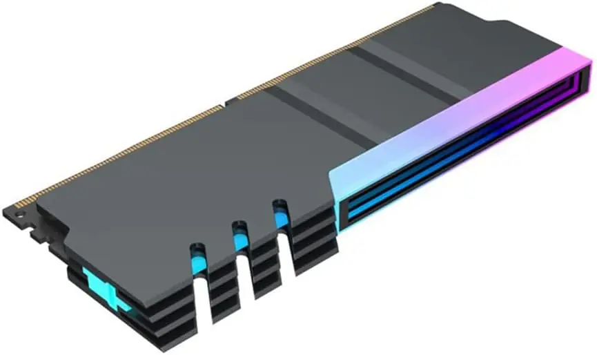 ASIAHORSE HAPTUFER ARGB RAM Heatsink for DDR4 & DDR5 – 5V Sync, 10 ARGB LEDs, Aura 3-Pin Connector, 134mm Length, Black Aluminum Cooling Cover