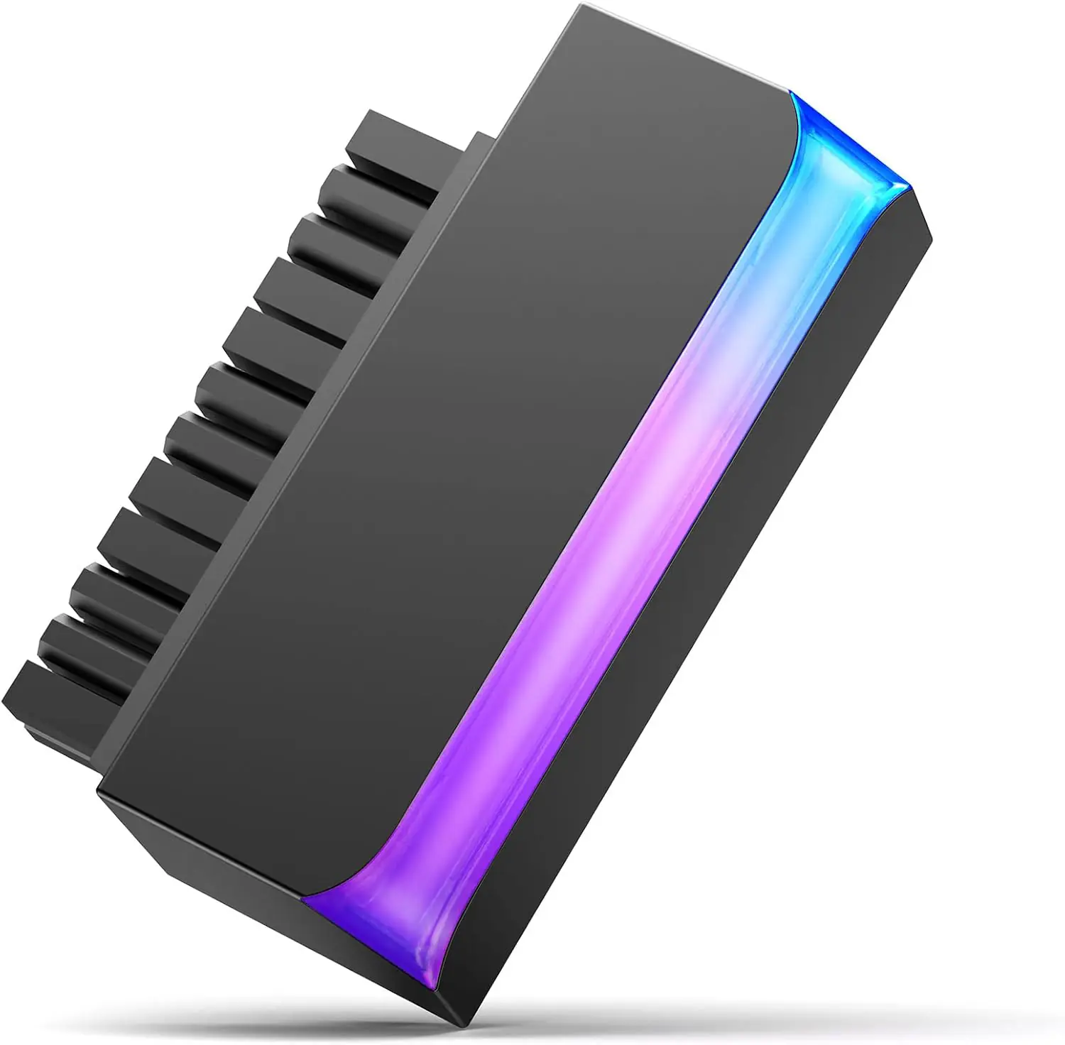 AsiaHorse 24 Pin 90° ATX Adapter with ARGB Lighting | Easy Cable Management, 5V 3-Pin Sync, 6 Addressable LEDs, Universal ATX Compatibility - Black