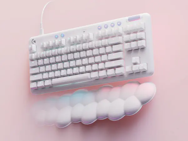 Logitech G713 TKL Mechanical Gaming Keyboard | RGB LIGHTSYNC | Blue Switches | Wired USB-C | Open Box | White