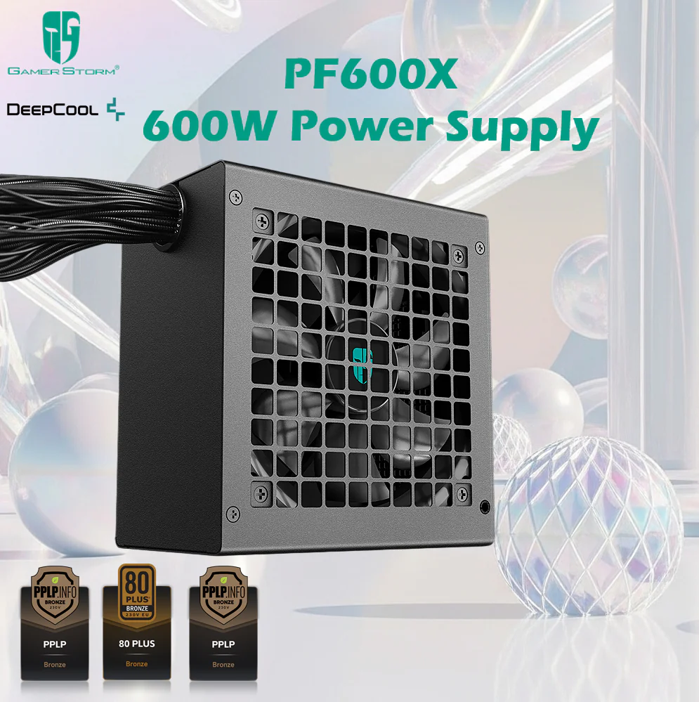 R-PF600X-HD0B-EU DEEPCOOL PSU PF600X 600 WATT 80+ WHITE " BLACK COLOR"  DeepCool Gamer Storm PF600X – 600W 80+ Bronze Power Supply