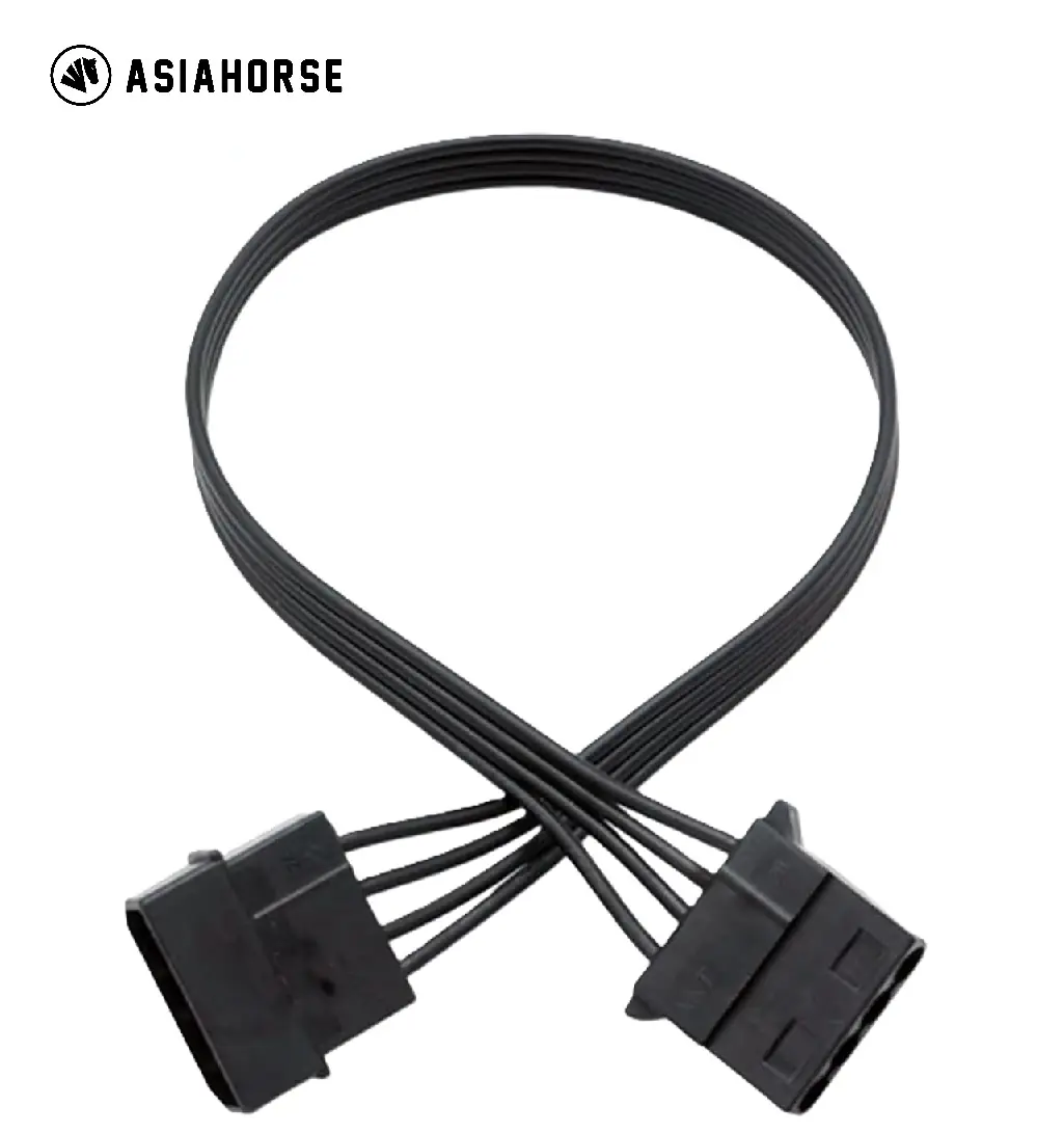 ASIAHORSE Molex Male to Molex Female Extension Cable – Durable Pure Copper Wires, High-Grade Plastic, Easy Plug & Play Installation for Stable Power Connections
