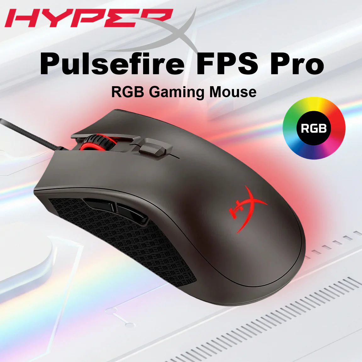 FPS-PRO-OPENBOX HYPERX PULSEFIRE FPS PRO RGB GAMING MOUSE BLACK-OPEN BOX HyperX Pulsefire FPS Pro RGB Gaming Mouse – Pixart 3389 Sensor, 16,000 DPI, 6 Programmable Buttons, Omron Switches, Onboard Profiles, Ergonomic Design | Gun Metal ~ Open Box