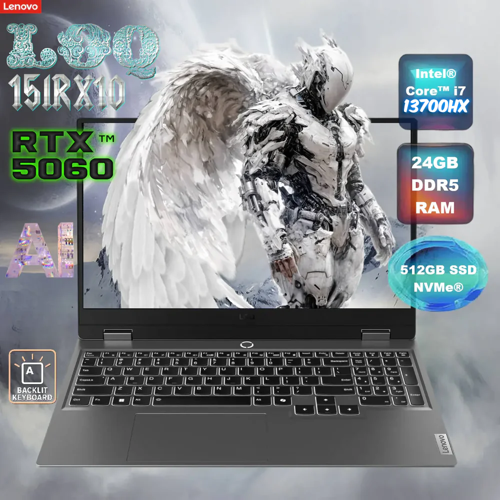 83JE00L3PS LENOVO LOQ 15IRX10 INTEL I7 -13700HX 24GB/512GB/RTX 5060/15.6"/DOS LENOVO AI-Powered LOQ 15IRX10 Intel® Core  i7-13700HX | 24GB DDR5 RAM ; 512 SSD NVMe® | RTX™ 5060 , 8GB | 15.6" FHD IPS Display 144Hz | White Backlit Keyboard | DOS | Luna Grey