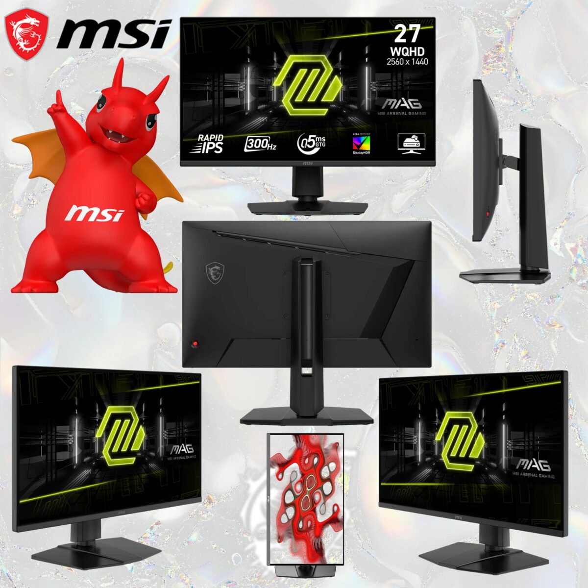 9S6-3CE89M-028 MSI MAG 275QPF X30 27" 300HZ 2K WQHD 0.5MS 2560*1440 MSI MAG 275QPF X30 27-Inch Rapid IPS WQHD 2560X1440 Gaming Monitor 300Hz Refresh 0.5ms GtG DisplayHDR 400 Adaptive-Sync AI Vision 95% DCI-P3 Ergonomic Arsenal Design