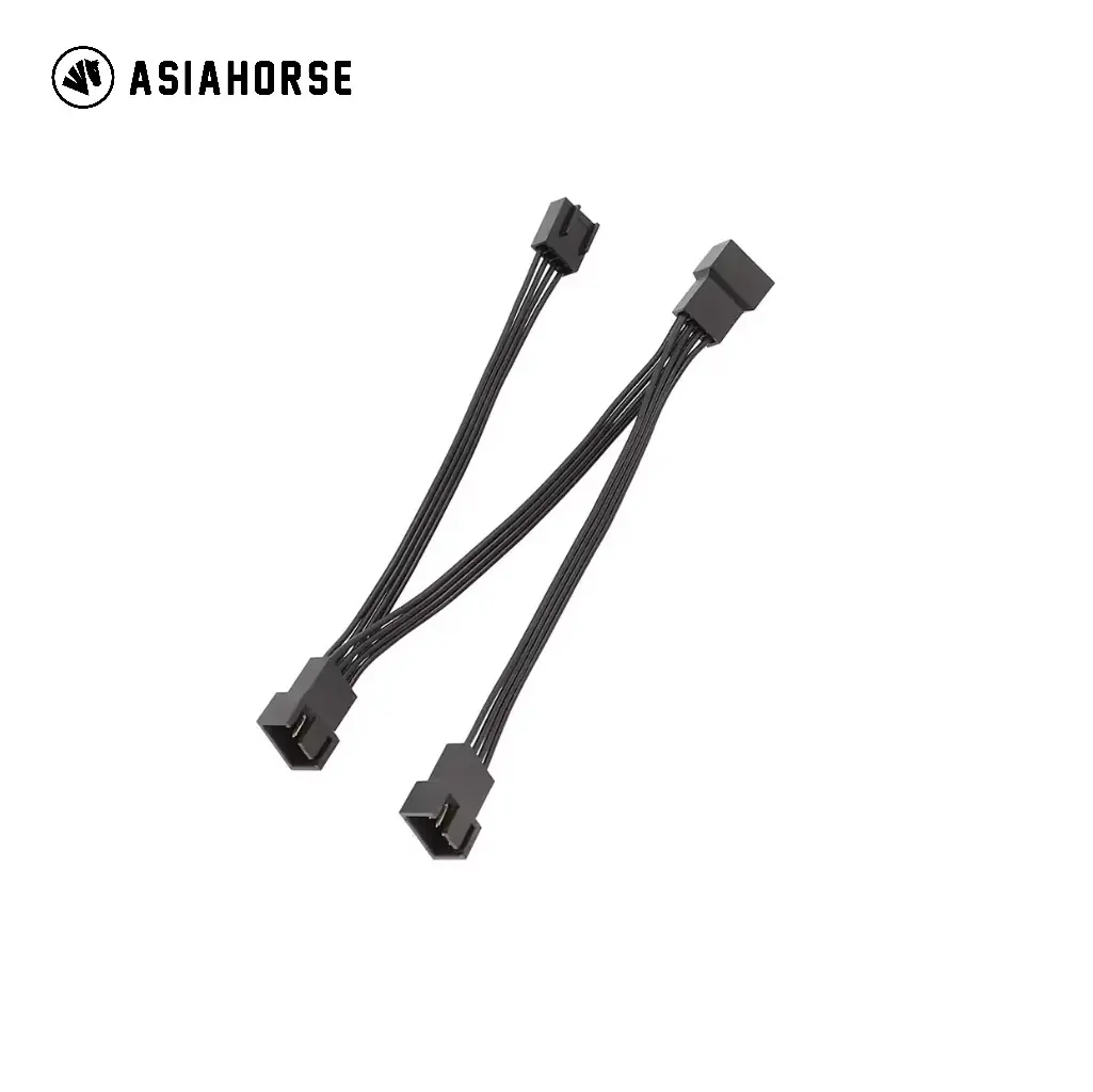 ASIAHORSE PWM 1-to-3 Fan Splitter Cable – Black, Female to Male Connector