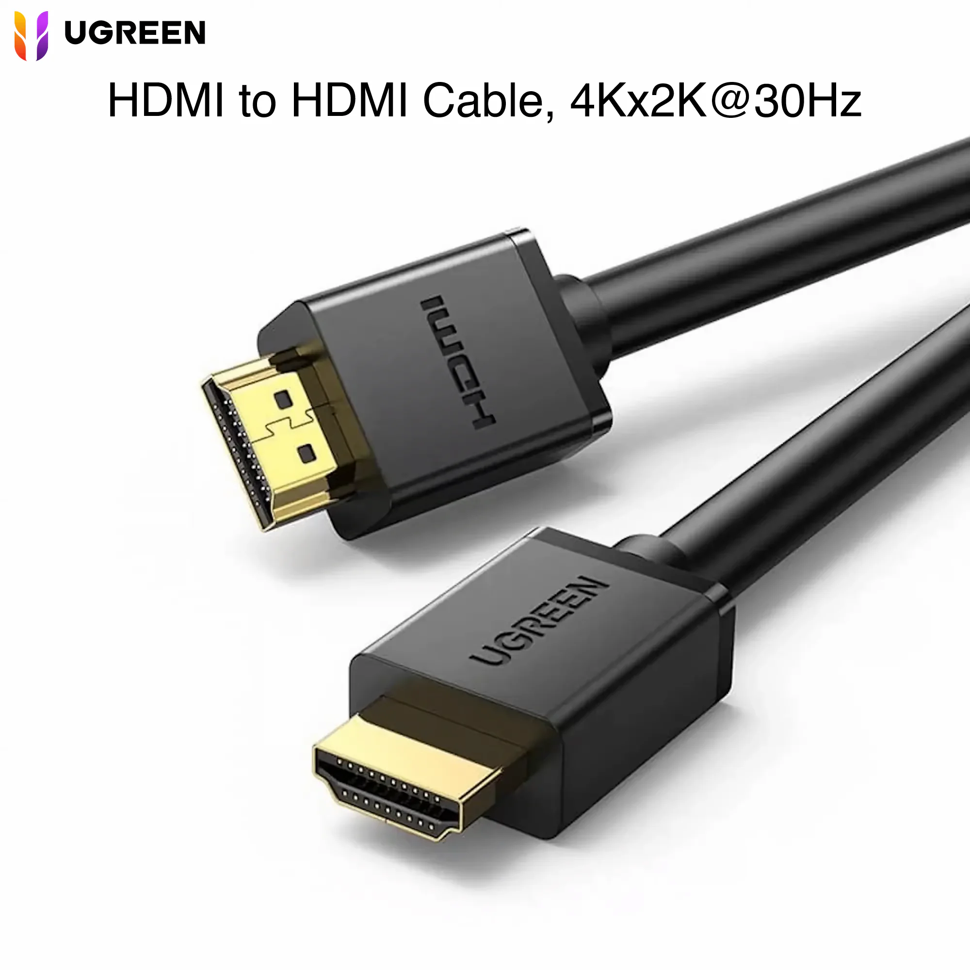 UGREEN-10112 UGREEN HDMI ROUND CABLE 20M 10112 UGREEN HDMI to HDMI Cable, 4Kx2K@30Hz Resolution Support, 10.2Gbps Data Transfer Rate, Gold-Plated Connectors, Supports 3D, 4K, Full HD, HDCP, Ethernet, 20m Length Cable, Black | 10112 UGREEN HDMI To HDMI Cable 20 meters | 4Kx2K@30Hz Resolution | 10.2Gbps Data Transfer | Gold-Plated Connectors | Supports 3D, Full HD, HDCP, Ethernet | Black, 10112