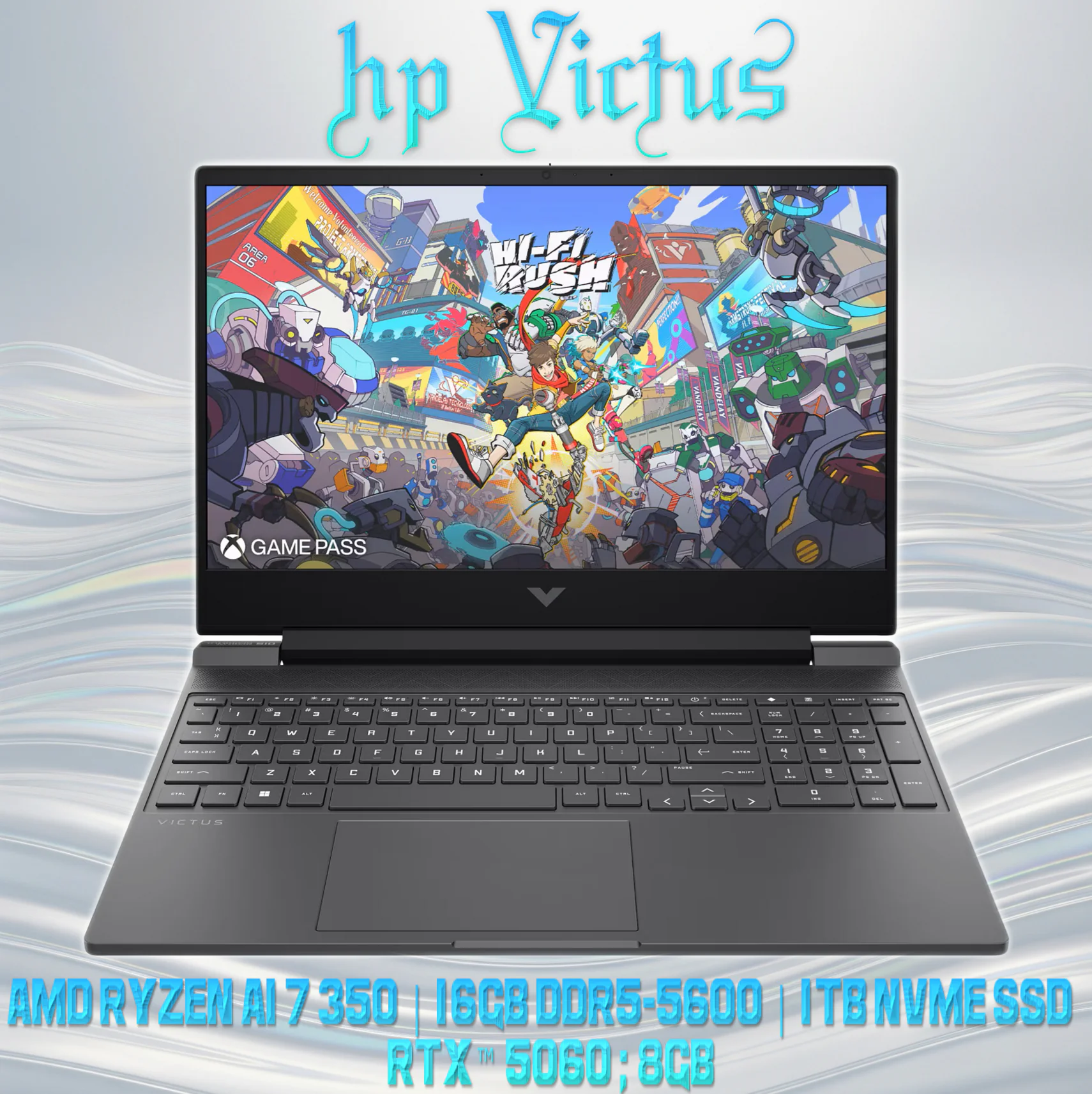 BGY9UA#ABA HP VICTUS FB3001NR RYZEN AI 7 350 APU/16/1TB/5060/15.6/WIN11 Victus by HP AMD Ryzen AI 7 350 | 16GB DDR5-5600 RAM , 1TB NVMe SSD | RTX 5060 , 8GB | 15.6-inch FHD144 Hz IPS Display | 1-zone RGB Backlit Keyboard | Windows 11 | MICA SILVER 15-fb3001nr 