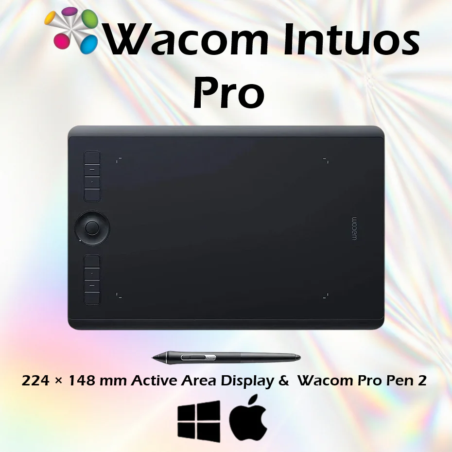 PTH-660-N WACOM INTUOS PRO M-NORTH  Wacom Intuos Pro Medium PTH-660-N – 224x148mm Active Area, Pro Pen 2 Battery-Free 8192 Levels, Tilt Recognition, Multi-Touch, USB-C & Bluetooth, Windows/Mac Compatible