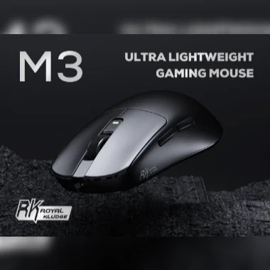RK ROYAL KLUDGE M3 Wireless Gaming Mouse Huannuo Dark Night 30,000 DPI PAW3950 Sensor, 47g Lightweight, 8000Hz Polling, 5 Programmable Buttons, Tri-Mode Wired/2.4G/BT