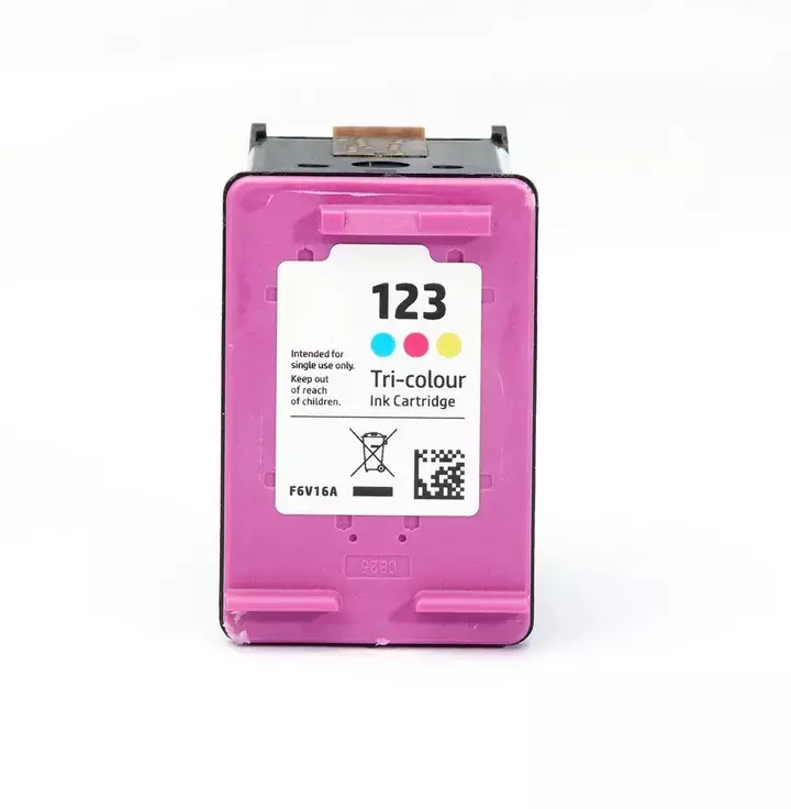 PROS 123 Tri-Color Original Ink Cartridge – Cyan, Magenta, Yellow, 165-Page Yield, Compatible with HP Printers, High-Quality Prints, Reliable Performance
