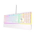 Royal Kludge RK918 Full-Size 108-Key Mechanical Gaming Keyboard with Blue Switches, RGB Backlight, Wired Connection, White - Image 2