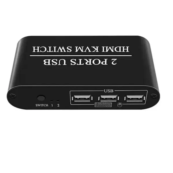 4K HDMI KVM Switch 2-Port HDMI 1.4 Switcher with 3 USB Ports – Keyboard, Mouse, Printer & Monitor