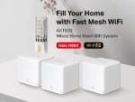 MERCUSYS Halo H60X AX1500 Whole Home Mesh Wi-Fi System 3-Pack – Dual-Band 1500 Mbps, Covers 6,000 ft², Connects 100+ Devices, Seamless Roaming, Full Gigabit Ports
