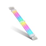 ASIAHORSE 18AWG 2x8 Pin ARGB GPU Extension Cable – White | Dual 8-Pin PCIe Strimer | 300mm Silicone-Sleeved | AURA Sync Compatible | 54 Addressable LEDs