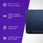 LAC16250-7568BLU-PUS DELL ALIENWARE 16 AURORA CORE 7 240G/32GB/1TB/5060/16" 2.5K/WIN 11 Alienware 16 Aurora Intel® Core™ 7 Processor (Series 2) 240H | 32GB DDR5 RAM ; 1TB NVMe SSD | RTX 5060 (8GB) | 16-inch WQXGA 120Hz | 1-Zone RGB Backlit Keyboard | BLUE AC16250