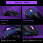 90MP04A0-BMAA00 ASUS ROG KERIS II ORIGIN P722 RGB MOUSE ASUS ROG Keris II Origin Wireless Gaming Mouse – Right-Handed Ergonomic, 65g, Tri-Mode Connectivity, 42K DPI, up to 127Hr Battery, ROG AimPoint Pro Sensor RGB 3-Zone Lighting 8000Hz Polling Rate Paracord PTFE Feet, Web-Based Configuration, PC/Mac Support | BLACK ~ 90MP04A0-BMAA00