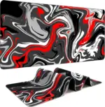 Hyde Nova Liquid Red Abstract Mousepad 90x40 | Extended XXL Gaming Desk Pad | Smooth Precision Surface | Non-Slip Rubber Base | Durable, Stylish Marbled Design - Image 3