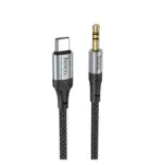 HOCO UPA26 Type-C to 3.5mm Audio Cable – 1M Braided Nylon, Built-in DAC Chip, Hi-Fi Lossless Sound, Gold-Plated Connectors, Oxygen-Free Copper Core, Zinc Alloy Shell, Black - Image 3