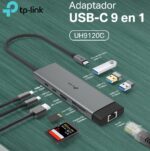 TP-Link UH9120C 9-in-1 USB-C Hub – 4K@60Hz HDMI, Gigabit Ethernet, 100W PD Fast Charging, SD/microSD UHS-I, 5Gbps USB 3.0, Compact Aluminum Alloy Design