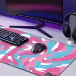 Hyde Nova Bubble Gum Splash Mousepad 90x40 | XXL Gaming Desk Mat | Smooth Precision Surface | 4mm Comfort Padding | Non-Slip Rubber Base | Anti-Fray Stitched Edges - Image 3