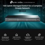 TP-Link TL-SG3452X JetStream 48-Port Gigabit L2+ Managed Switch with 4× 10G SFP+ Uplinks – Omada SDN Cloud Management, Static Routing, QoS, IPv6, Robust Security